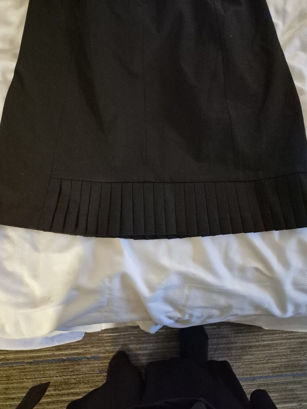 Valerie Stevens Black A-Line Skirt with Pleated Hem - Picture 7 of 7